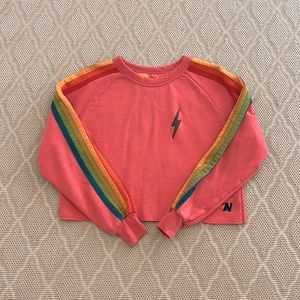 Aviator Nation pink cropped crewneck